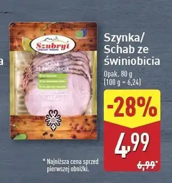 ALDI Szynka ze świniobicia Szubryt oferta