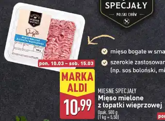 ALDI MIĘSNE SPECJAŁY Mięso mielone z łopatki wieprzowej oferta