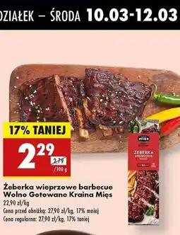 Biedronka Żeberka wieprzowe barbecue wolno gotowane Kraina Mięs oferta