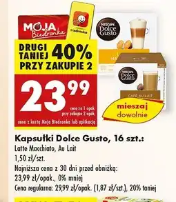 Biedronka Kawa cafe au lait Nescafe Dolce Gusto oferta