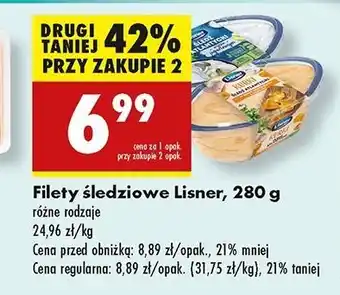 Biedronka Filety śledziowe w sosie grzybowym z kurkami Lisner oferta