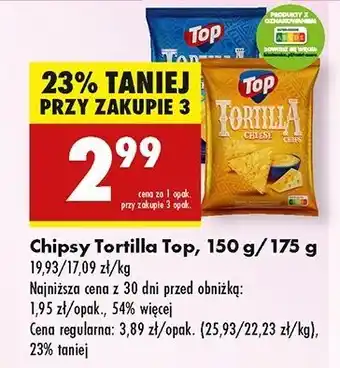 Biedronka Chipsy solone Top Tortilla oferta