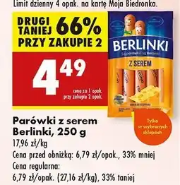 Biedronka Parówki z serem Morliny Berlinki oferta