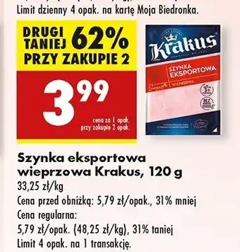 Biedronka Szynka konserwowa Krakus Animex oferta