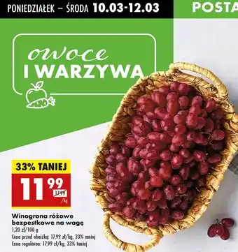 Biedronka Winogrona różowe bezpestkowe oferta