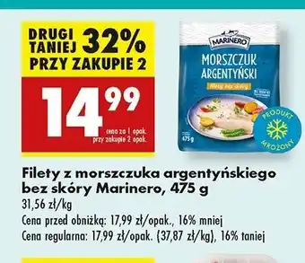 Biedronka Morszczuk argentyński filety bez skóry Marinero oferta