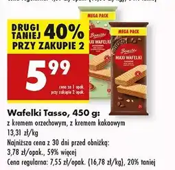 Biedronka Wafelki z kremem orzechowym Tasso oferta