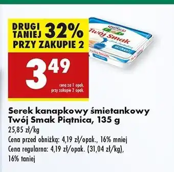 Biedronka Serek śmietankowy naturalny Piątnica Twój Smak oferta