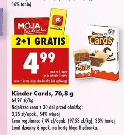 Biedronka Herbatniki czekoladowe Kinder Cards oferta