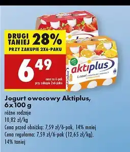 Biedronka Napój probiotyczny wieloowocowy Aktiplus oferta