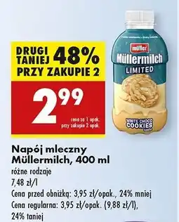 Biedronka Napój mleczny white choco cookies Mullermilch Limited oferta