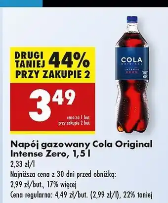 Biedronka Napój Cola Original Intense Zero oferta