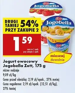 Biedronka Jogurt truskawka Zott Jogobella oferta