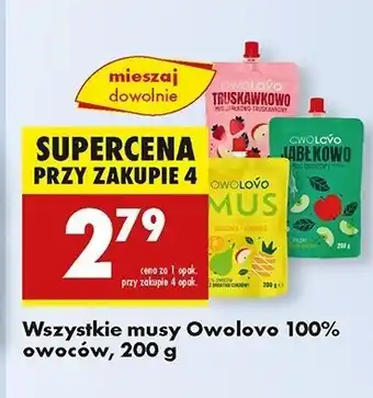 Biedronka Mus jabłko-gruszka-ananas Owolovo oferta