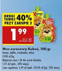 Biedronka Mus jabłko-arbuz-aronia Kubuś oferta