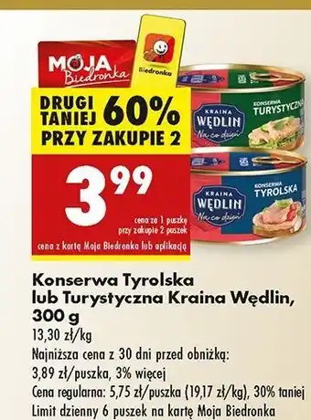 Biedronka Konserwa turystyczna Kraina Wędlin oferta