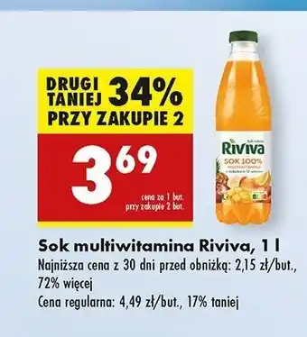 Biedronka Sok multiwitamina 100% Riviva oferta