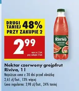 Biedronka Nektar czerwony grejpfrut Riviva oferta