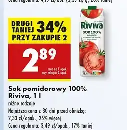 Biedronka Sok pomidorowy 100% Riviva oferta