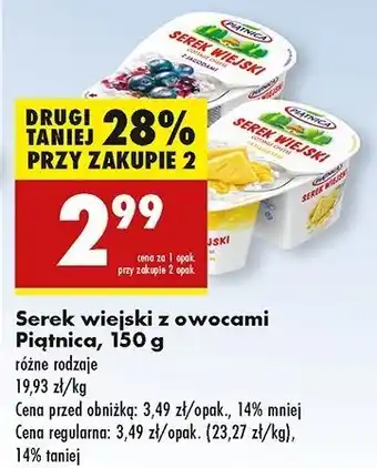 Biedronka Serek wiejski z ananasem Piątnica Wiejski oferta