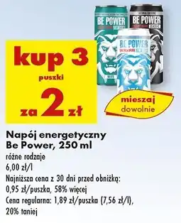 Biedronka Napój energetyczny sugar free Be Power oferta