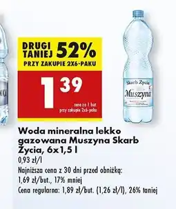 Biedronka Woda lekko gazowana Muszyna Skarb Życia oferta