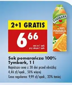 Biedronka Sok pomarańczowy Tymbark 1936 oferta