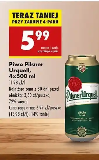 Biedronka Piwo Pilsner Urquell oferta