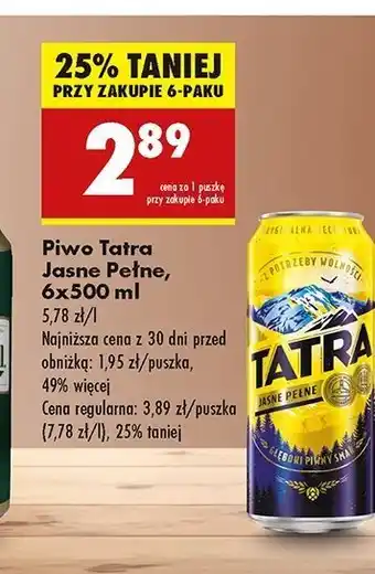 Biedronka Piwo Tatra Jasne Pełne oferta