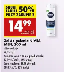 Biedronka Żel do golenia natychmiastowa ochrona Nivea Men Sensitive oferta