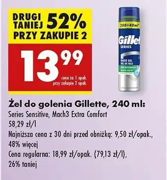 Biedronka Żel do golenia sensitive Gillette Series oferta