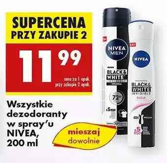 Biedronka Antyperspirant original Nivea Men Invisible Black & White oferta