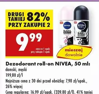 Biedronka Antyperspirant original Nivea Men Invisible Black & White oferta