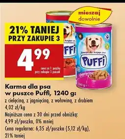 Biedronka Karma dla psa z drobiem Puffi oferta