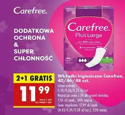 Biedronka Wkładki higieniczne large fresh Carefree Plus oferta