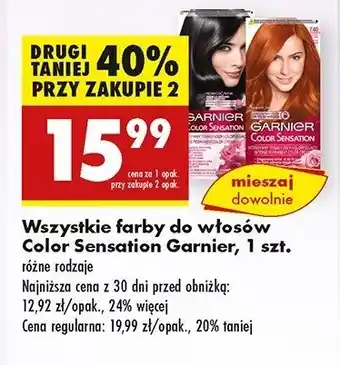 Biedronka Farba do włosów 7.40 Garnier Color Sensation oferta