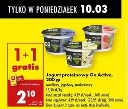 Biedronka Jogurt proteinowy jagodowy Go Active oferta