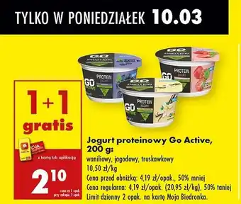 Biedronka Jogurt proteinowy jagodowy Go Active oferta