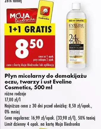 Biedronka Płyn micelarny Eveline 24K Gold oferta