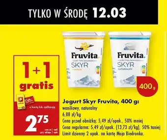 Biedronka Jogurt skyr waniliowy Fruvita Skyr oferta