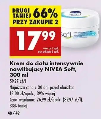 Biedronka Krem do twarzy i ciała intensywnie nawilżający Nivea Soft oferta