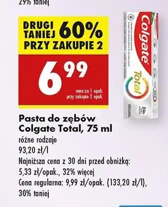 Biedronka Pasta do zębów original Colgate Total oferta