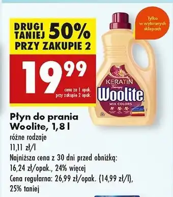 Biedronka Płyn do prania mix colors Woolite Keratin oferta