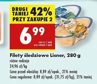 Biedronka Filety śledziowe w sosie śmietankowym z kurkami Lisner oferta