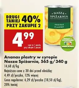 Biedronka Ananas w lekkim syropie w plastrach Nasza spiżarnia oferta