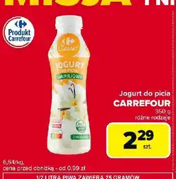 Globi Jogurt do picia waniliowy Carrefour Classic oferta