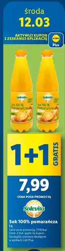 Lidl Sok pomarańczowy 100% Solevita oferta