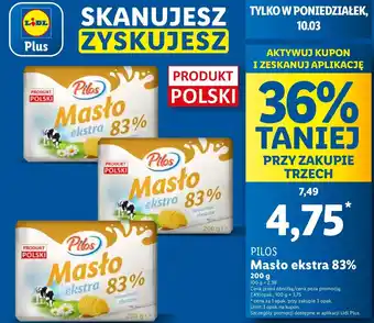 Lidl Masło ekstra 83 % Pilos oferta