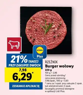 Lidl Burger wołowy Rzeźnik Codzienna Dostawa oferta