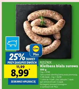 Lidl Kiełbasa biała surowa Rzeźnik Codzienna Dostawa oferta